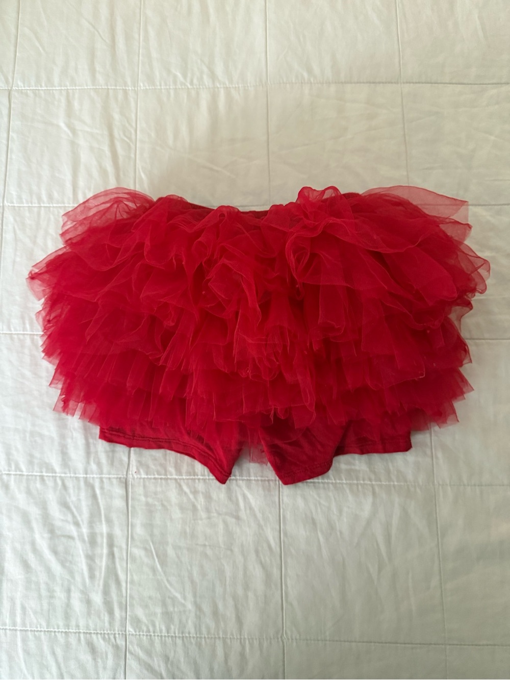 Posh Peanut Garnet Red Tulle Skort